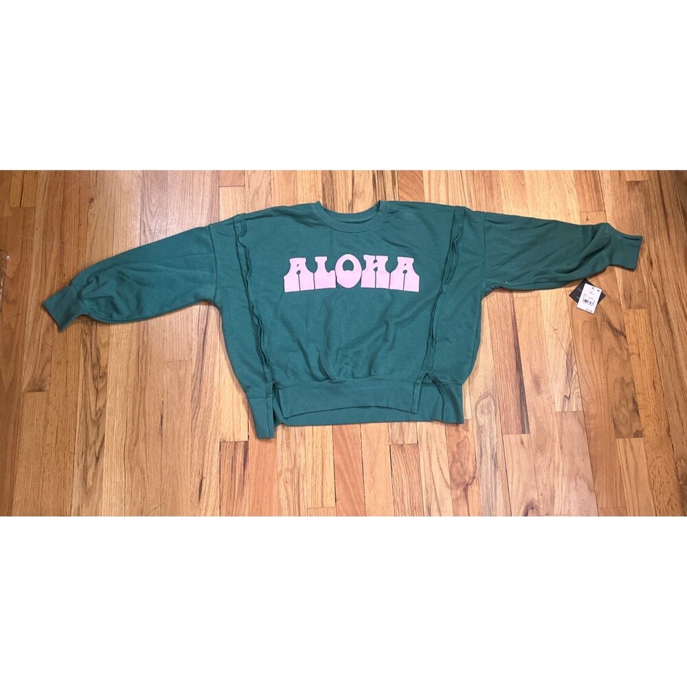 Greyson Threads Green Aloha Sweat Shirt Girls Large